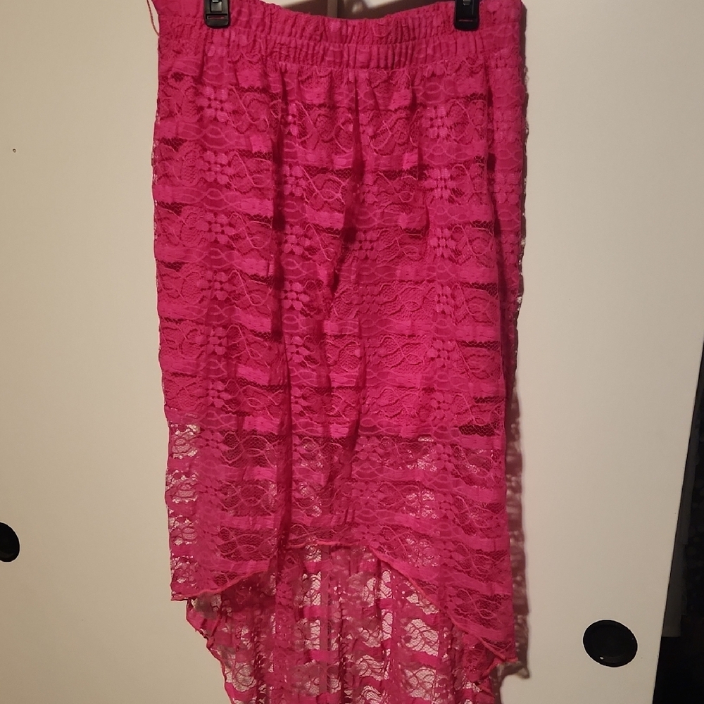 Elegant Pink Lace Skirt